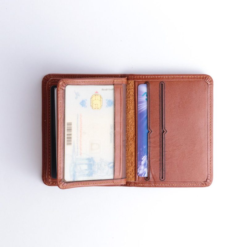 کیف جا کارتی چرم طبیعی گوچی عسلی کد 70