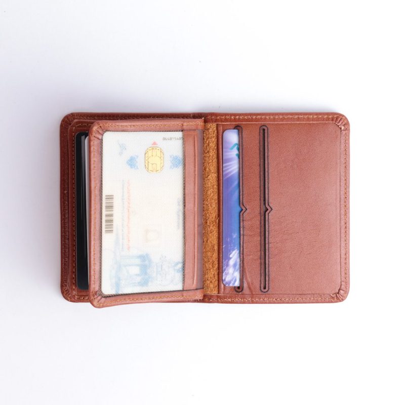 کیف جا کارتی چرم طبیعی گوچی عسلی کد 70