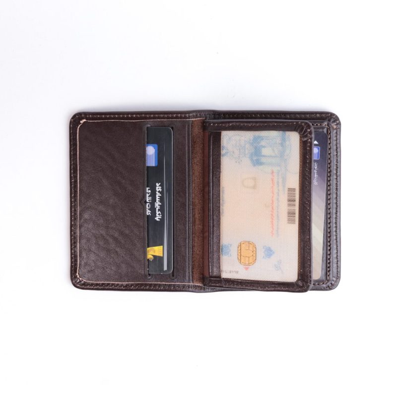 کیف جا کارتی چرم طبیعی گوچی قهوای کد 70