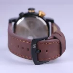 قفل ساعت مچی دو زمانه مردانه نیوی فورس چرم قهوه ای 9094/3