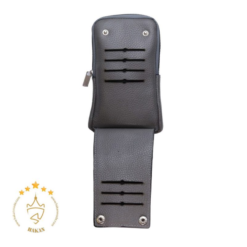 کیف چرم اصل بادی بگ چرمسال بزرگ خاکستری