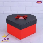 جعبه هدیه قلبی قرمز و مشکی