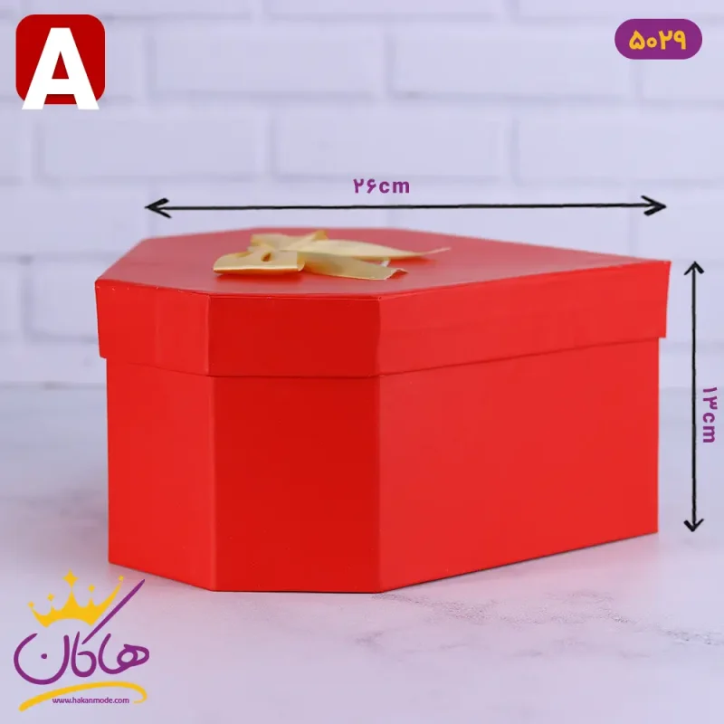 جعبه هدیه قلبی قرمز