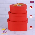 جعبه هدیه قلبی قرمز پاپیون دار