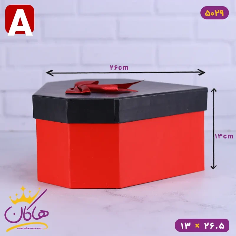 جعبه هدیه قلبی قرمز و مشکی