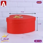 جعبه هدیه قلبی قرمز پاپیون دار