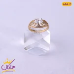 انگشتر زنانه تک نگین بیضی از نمای رو به رو