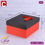 جعبه هدیه قرمز مشکی ساده سایز C