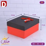 جعبه هدیه قرمز مشکی ساده سایز D
