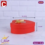 جعبه هدیه قلبی قرمز پاپیون دار