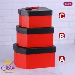 جعبه هدیه قلبی قرمز و مشکی