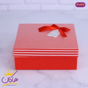 جعبه هدیه قرمز ولنتاینی از رو به رو