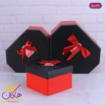 جعبه هدیه قلبی قرمز و مشکی