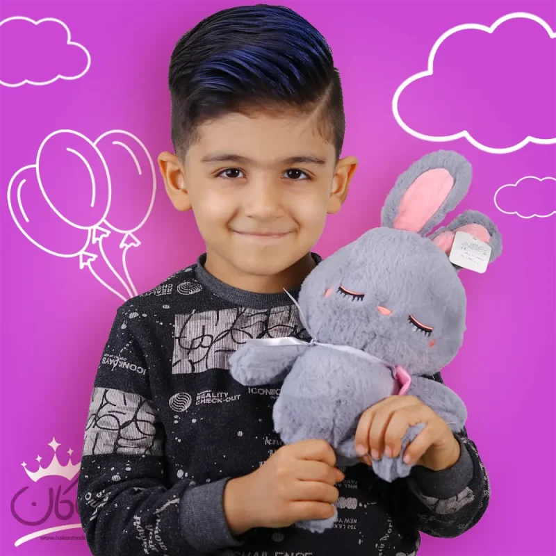 عروسک خرگوش چشم بسته قلب دار