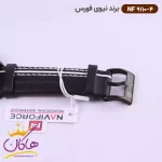 قفل ساعت نیوی فورس مردانه بند چرمی مشکی فول دیت کد 9110/4