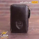 کیف جاکارتی چرم اصل تالیپ قهوه ای تیره