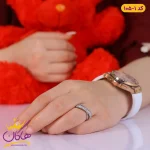 انگشتر زنانه نقره ای ضربدری نگین باگتی