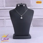 نیم ست نقره نگین دایره ای از نمای از راه دور