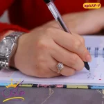 انگشتر زنانه تک نگین طرح گل