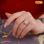 انگشتر زنانه مربعی تمام نگین ژوپینگ