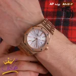 ساعت ای پی مردانه تک موتوره رز گلد نمای روی دست از نزدیک