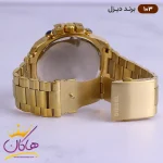 قفل ساعت دیزل شاخدار طلایی صفحه سفید مردانه