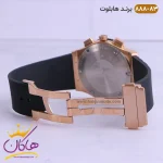 ساعت هابلوت مردانه کرنوگراف رزگلد مشکی صفحه اسکلتون 888/83 نمای باز قفل