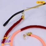 بند عینک کاموایی دو رنگ از نزدیک