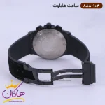 ساعت هابلوت مردانه بند رابر مشکی صفحه مشکی کرنوگراف 888/103 نمای باز قفل