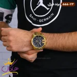 ساعت دیزل مردانه فلزی شاخدار 555/23 نمای روی دست از دور