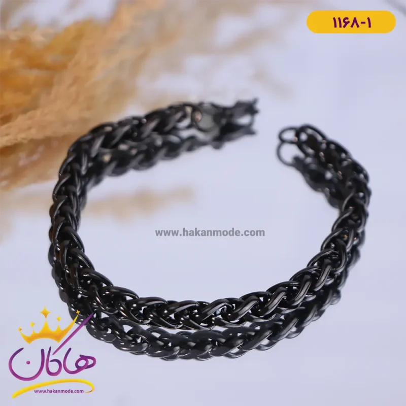 دستبند استیل مردانه مشکی