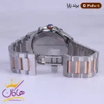 قفل ساعت زارا مردانه بند فلزی کرنوگراف نقره ای رزگلد G3060/1