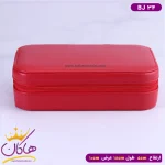 کیف جواهرات چرمی زیپی قرمز