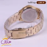 ساعت الکسا زنانه فلزی صفحه سورمه ای کد 0046/3 نمای بند