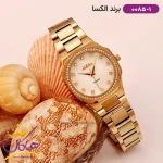 ساعت الکسا زنانه فلزی صفحه هندسی کد 0085/1 طلایی