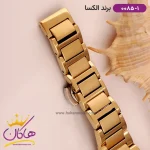 ساعت الکسا زنانه فلزی صفحه هندسی کد 0085/1 نمای بند