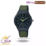 ساعت کیو اند کیو اسپرت بند رابر خال خالی سبز VR28J035Y
