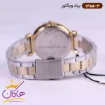 ساعت ویکتور زنانه فلزی قاب طلایی صفحه سفید 1455/3 نمای بسته قفل