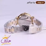 ساعت ویکتور زنانه فلزی قاب طلایی صفحه سفید 1455/3 نمای باز قفل