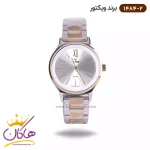 ساعت ویکتور زنانه فلزی نقره ای طلایی صفحه گرد 1484/2
