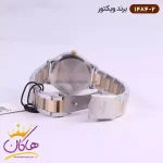 ساعت ویکتور زنانه فلزی نقره ای طلایی صفحه گرد 1484/2 نمای باز قفل