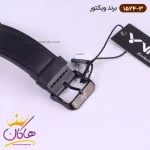 قفل ساعت ویکتور مردانه بند چرم مشکی سه موتوره 1524/3