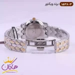 ساعت ویکتور زنانه بند فلزی نقره ای طلایی طرح مار 1538/3 نمای باز قفل