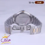قفل ساعت زارا بند فلزی مردانه نقره ای طلایی صفحه سفید 3056