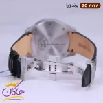 قفل ساعت زارا مردانه بند چرم مشکی نقره ای کرنوگراف G3028/4