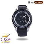 ساعت زارا مردانه بند چرم مشکی نقره ای کرنوگراف G3028/4