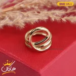 انگشتر استیل زنانه دو لاین طلایی