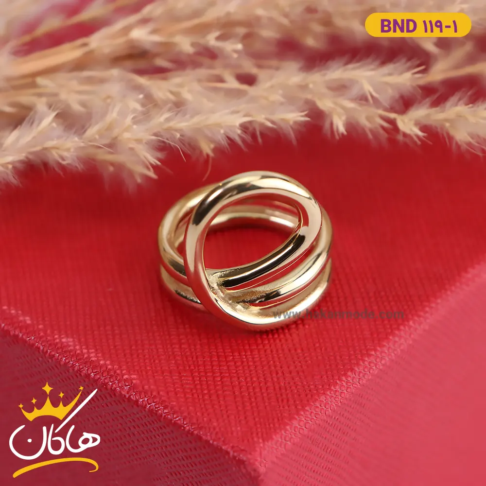 انگشتر استیل زنانه دو لاین طلایی انگشتر استیل زنانه دو لاین طلایی