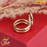 انگشتر استیل زنانه دو لاین طلایی
