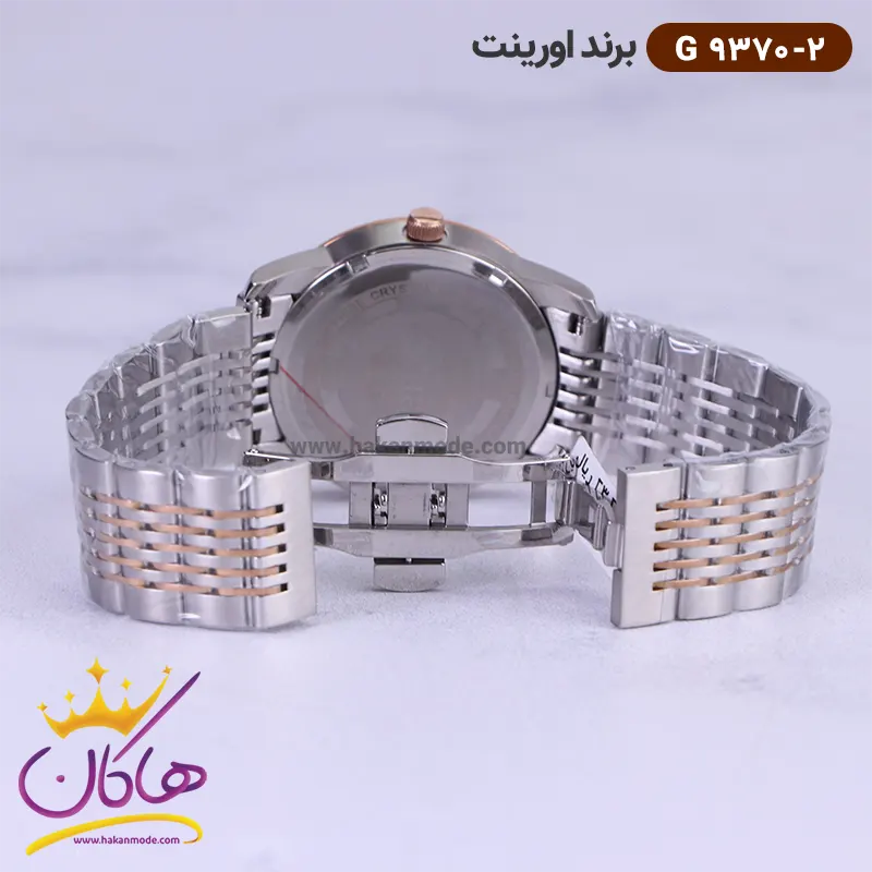 ساعت اورینت ست فلزی صفحه سفید ساده کد 9370 2 بند ساعت اورینت ست فلزی صفحه سفید ساده کد 9370 مردانه